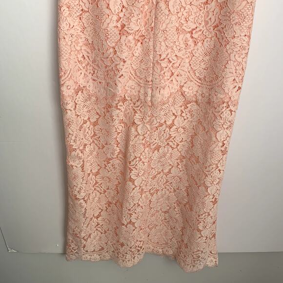 Ganni Duval Corded Lace Pink Midi Dress Womens EU 38 US 6/8 - Picture 4 of 16